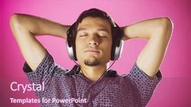  Presentation with good things sometimes take time - PPT layouts consisting of 20 s dancing - relaxed young guy taking his background and a violet colored foreground