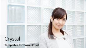  Presentation with asian - Cool new theme with 20 s lady - beautiful young woman portrait backdrop and a  colored foreground