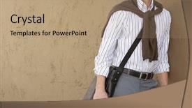  Presentation with stylish peacock feather - Amazing theme having 20 s lady - stylish man backdrop and a  colored foreground