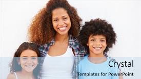  Presentation with outdoors - Audience pleasing presentation consisting of 20 years - mother and children standing outdoors backdrop and a light blue colored foreground