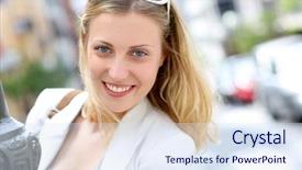  Presentation with town planning - Beautiful PPT theme featuring 20 years - portrait of beautiful blond girl backdrop and a sky blue colored foreground