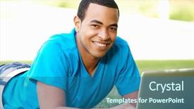  Presentation with object detection using deep neural networks - Beautiful presentation theme featuring 20 years - young man using laptop outdoors backdrop and a  colored foreground