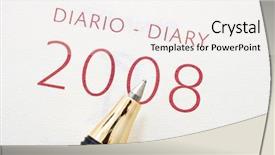  Presentation with diary - PPT layouts featuring 2008 diary and pen isolated on white background and a sky blue colored foreground