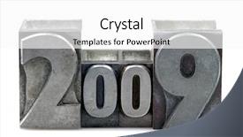  Presentation with blocks - Amazing slides having 2009 in old letterpress printing backdrop and a  colored foreground