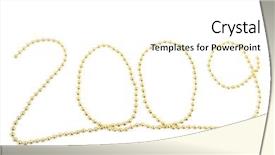  Presentation with golden - Theme featuring 2009 made from golden ornaments background and a  colored foreground
