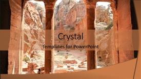  Presentation with petra - Slides consisting of 200bc-200ad petra jordan background and a coral colored foreground