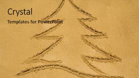  Presentation with animated christmas tree - Presentation theme having 2010 calendar - christmas tree in the sand background and a yellow colored foreground