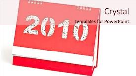  Presentation with desktop - Cool new presentation theme with 2010 desktop calendar isolated backdrop and a lemonade colored foreground