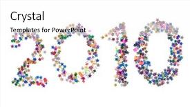  Presentation with stars - Cool new presentation design with 2010 digits from color stars backdrop and a white colored foreground