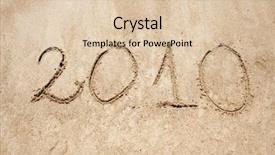  Presentation with designs - Presentation theme having 2010 handwritten in sand background and a lemonade colored foreground