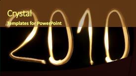  Presentation with light blue dna black - Amazing PPT theme having 2010 writing on black background backdrop and a tawny brown colored foreground