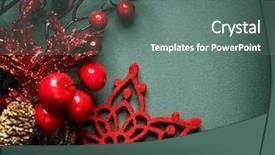  Presentation with decoration - Amazing PPT layouts having green red gift - christmas decoration backdrop and a gray colored foreground
