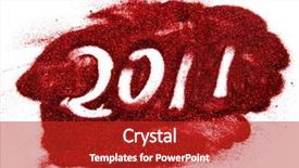  Presentation with glitter - Presentation theme having 2011 drawing with glitter background and a  colored foreground