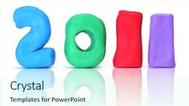  Presentation with clay - Cool new PPT theme with 2011 in a design made backdrop and a cool aqua colored foreground
