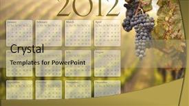  Presentation with calendar of november 2018 - Colorful theme enhanced with 2012 calendar with lush grape backdrop and a coral colored foreground