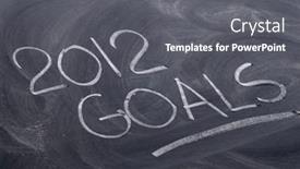  Presentation with goals - PPT theme enhanced with 2012-goals-white-chalk-handwriting background and a gray colored foreground