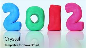  Presentation with clay - PPT layouts consisting of 2012 in a design made background and a mint green colored foreground