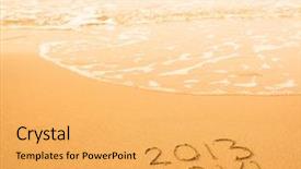  Presentation with sea games 2018 - Slide set featuring 2013 - 2014 written in sand background and a yellow colored foreground