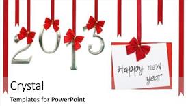  Presentation with new year card - Amazing slide set having 2013 calendar new year card backdrop and a white colored foreground
