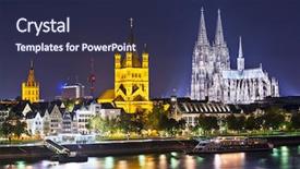  Presentation with cologne - Presentation design consisting of 2013 city - cologne germany skyline background and a navy blue colored foreground