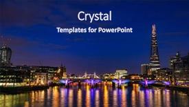  Presentation with illuminated - PPT layouts with 2013 city - london skyline with illuminated southwark background and a navy blue colored foreground