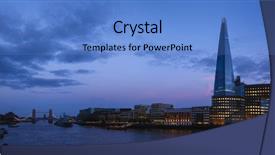  Presentation with london - Colorful theme enhanced with 2013 city - panoramic london skyline located backdrop and a teal colored foreground