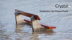  Presentation with flooding - PPT theme with 2013 city - river danube flooding in budapest background and a light blue colored foreground