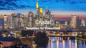  Presentation with financial center - Amazing presentation theme having 2013 city - skyline of frankfurt germany backdrop and a  colored foreground