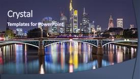  Presentation with financial center - Amazing presentation having 2013 city - skyline of frankfurt germany backdrop and a  colored foreground