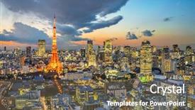  Presentation with city japan - Colorful PPT theme enhanced with small motor boats at the backdrop and a  colored foreground.