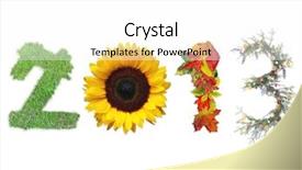  Presentation with dead leaves - PPT theme featuring 2013 digits made of fresh background and a white colored foreground