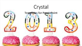  Presentation with unicorn cake topper made - Colorful slides enhanced with 2013 made with cake candles backdrop and a white colored foreground