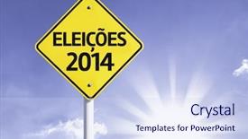  Presentation with elections - Colorful theme enhanced with 2014 in portuguese - 2014 election backdrop and a sky blue colored foreground