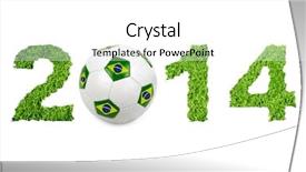  Presentation with 2018 goals text on white - Cool new slide deck with 2014 text with soccer ball backdrop and a white colored foreground