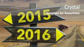  Presentation with desert - Colorful slide set enhanced with 2015 - 2016 signpost backdrop and a gray colored foreground