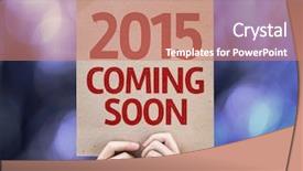  Presentation with coming soon - PPT layouts featuring 2015 coming soon written background and a coral colored foreground