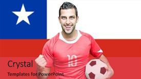  Presentation with chile country - Presentation design featuring 2015 goals - chilean fan celebrates on chile background and a coral colored foreground