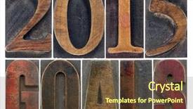  Presentation with goals - Beautiful slides featuring 2015 goals - new year resolution backdrop and a tawny brown colored foreground