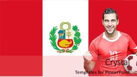  Presentation with flag - Slide deck having 2015 goals - peruvian fan celebrates on peru background and a red colored foreground