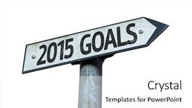  Presentation with goals - PPT layouts with 2015 goals sign isolated background and a white colored foreground