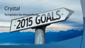  Presentation with goals - Cool new slides with 2015 goals sign with sky backdrop and a light blue colored foreground