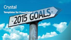  Presentation with goals - Theme having 2015 goals sign with sky background and a teal colored foreground