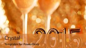  Presentation with happy new year - Slide set with 2015 happy new year greeting background and a  colored foreground