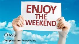  Presentation with thank you card - Audience pleasing PPT theme consisting of 2015 journey - enjoy the weekend card backdrop and a arctic colored foreground