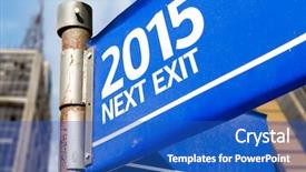  Presentation with next - Slides with 2015 next exit blue road background and a teal colored foreground