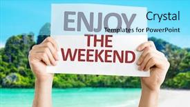  Presentation with thank you card - Presentation theme having 2015 plan - enjoy the weekend card background and a arctic colored foreground