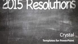  Presentation with resolutions - Audience pleasing presentation theme consisting of 2015 resolutions written backdrop and a gray colored foreground