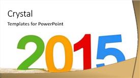  Presentation with beach wedding heart on sand - Cool new PPT layouts with 2015 sign on beach sand backdrop and a white colored foreground