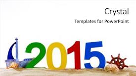  Presentation with sand - Cool new presentation design with 2015 sign on beach sand backdrop and a  colored foreground