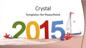  Presentation with sand - Presentation consisting of 2015 sign on beach sand background and a white colored foreground